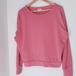 Sundry Size 1 Cropped Pullover in Pink Salmon